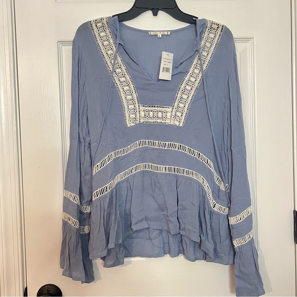 Willow & Clay Crochet Detail Boho Blouse